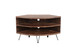 Fan Shape Reclaimed Wood Corner Media Table For Living Room Wise Use Your Space - Natural