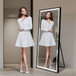 Led Mirror Full Length Mirror With Lights Wide Standing Tall Full Size Mirror For Bedroom Giant Full Body Mirror Large Floor Mirror With Lights Stand Up Dressing Big Lighted Mirror - Black