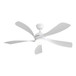 Modern Led Ceiling Fan With 3 Color Dimmable 5 ABS Blades Remote Control Reversible Dc Motor For Bedroom - White