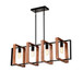 4 Light Kitchen Island Lights Pendant Light Farmhouse Dining Room Light Fixture, Rectangular Chandelier, 36" Hanging Lighting For Living Room, Conference Room, Home Office - Matte Black