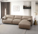 Veata - Suede Sectional Sofa With Right Hand Facing Chaise - Light Brown