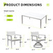 Modern Patio Furniture Dining Set With Swivel Rockers Chairs, Sunbrella Cushions, 2 Tone Table