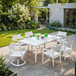 Modern Patio Furniture Dining Set With Swivel Rockers Chairs, Sunbrella Cushions, 2 Tone Table