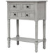 Narrow Console Table, Slim Sofa Table With Three Storage Drawers And Bottom Shelf