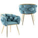 Luxury Modern Simple Leisure Velvet Single Sofa Chair Bedroom Lazy Person Household Dresser Stool Manicure Table Back Chair