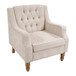 Accent Chair, Living Room Chair, Footrest Chair Set With Vintage Brass Studs, Button Tufted Upholstered Armchair For Living Room, Comfy Reading Chair For Bedroom, Reception Room
