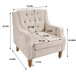 Accent Chair, Living Room Chair, Footrest Chair Set With Vintage Brass Studs, Button Tufted Upholstered Armchair For Living Room, Comfy Reading Chair For Bedroom, Reception Room