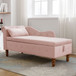 Chaise Lounge Indoor, Lounge Chair For Bedroom With Storage & Pillow, Modern Upholstered Rolled Arm Chase Lounge For Sleeping With Nailhead Trim For Living Room Bedroom Office