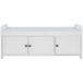Storage Bench With 3 Shutter-Shaped Doors, Shoe Bench With Removable Cushion And Hidden Storage Space