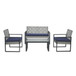 4 Piece Patio Furniture Set With Acacia Wood Table Top And Cushions