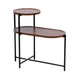 Round Coffee Table With Storage Tray 2 Tier Oval End Tables Wooden Small Side Table For Living Room