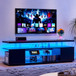 TV Stand LED Gaming Entertainment Center, Media Storage Console Table With Large Side Cabinet