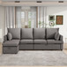 Modern Modular Sofa, 6 Seat Chenile Sectional Couch Set With 2 Pilows Included, Freely Combinable
