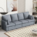4 Seat Chenile Sectional Sofa Set With 2 Pilows, Freely Combinable