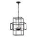 4 Light Metal Lantern Tiered Pendant Hanging Light Fixtures, Industrial Farmhouse Adjustable Height Chandeliers For Dining Room Hallway Foyer Entryway (E12 Bulbs Not Included)
