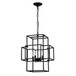 4 Light Metal Lantern Tiered Pendant Hanging Light Fixtures, Industrial Farmhouse Adjustable Height Chandeliers For Dining Room Hallway Foyer Entryway (E12 Bulbs Not Included)