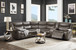 Tavin - Faux Leather Manual Recliner Sectional Sofa With Cupholder Console - Taupe