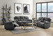 Kalen - Chenille 3 Piece Recliner Living Room Set - Gray