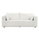 Modern Loop Yarn Sofa, One Piece Seat Frame, Minimalist 2-3 Seat Couch Easy To Install, Loveseats With Extra Wide Domed Arms (2 Pillows) - White