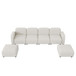 Velvet Modular Sectional Sofa, U Shaped Reversible Couch Set, Free Combination, 6 Seat Sleeper Cloud Sofa Bed With Ottoman, Convertible Oversized Indoor Furniture Pieces - Beige