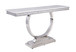 Zander - Printed Faux Marble Top Mirrored Sofa Table - Silver / White