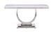 Zander - Printed Faux Marble Top Mirrored Sofa Table - Silver / White