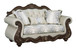 Pierce - Loveseat With 3 Pillows - Beige / Cherry