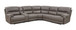 Kantu - Synthetic Leather Motion Sectional Sofa - Brown