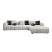 Manilla - Sectional Sofa With 8 Pillows - Ivory White