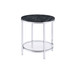Virlana - Faux Marble Top End Table - Black / Chrome