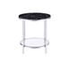 Virlana - Faux Marble Top End Table - Black / Chrome