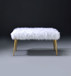 Bagley II - Faux Fur Bench - White / Gold