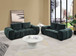 Ferrand - 2 Pieces Green Living Room Sofa & Loveseat Set - Green