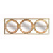 3 Mirror Piece Wall Mirror InRectangular Frame, Home Wall Decor For Bedroom Living Room - Brown