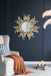 Sunburst Metal Decorative Mirror With, Boho Wall Decor Sun Mirror For Living Room Bathroom Enterway - Gold