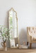 Oversized Full Length Floor Mirror, Vintage Shabby Chic Wooden Frame For Leaning, Bedroom, Living Room - White