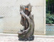 Indoor Outdoor Tree Trunk Fountain, Polyresin Rusitic Floor Standing Waterfall Fountain With Light, Natural Water Feature For Garden Lawn Porch Yard - Gray