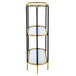 3 Tier Metal Console Table, Mirrored Shelf - Golden Black