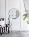 Traditional Decor Style Round Antique Glass Wall Mirror, Wall Decor For For Bathroom Entryway Console Lean Against Wall - Black