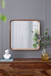 Square Mirror With Wood Frame, Wall Mirror For Living Room Bathroom Entryway - Brown