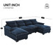 Modern U-Shaped Sectional Sofa With Waist Pillows, 6 Seat Upholstered Symmetrical Sofa Furniture, Sleeper Sofa Couch With Chaise Lounge For Living Room