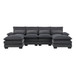 Modern U-Shaped Sectional Sofa With Waist Pillows, 6 Seat Upholstered Symmetrical Sofa Furniture, Sleeper Sofa Couch With Chaise Lounge For Living Room