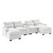 Modern U-Shaped Sofa With Console, Cupholders And USB Ports, 6 Seat Upholstered Symmetrical Indoor Furniture, Sleeper Couch Set With Chaise For Living Room
