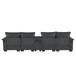 Modern U-Shaped Sofa With Console, Cupholders And USB Ports, 6 Seat Upholstered Symmetrical Indoor Furniture, Sleeper Couch Set With Chaise For Living Room