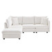 Modern Sectional Sofa With Vertical Stripes, 2 Pillows, 5 Seat Couch With Convertible Ottoman, Various Combinations, L-Shape Indoor Furniture For Living Room