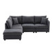 Modern Sectional Sofa With Vertical Stripes, 2 Pillows, 5 Seat Couch With Convertible Ottoman, Various Combinations, L-Shape Indoor Furniture For Living Room