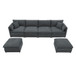 Chenille Modular Sectional Sofa, U Shaped Cloud Couch Set With Double Cushions, 6 Seat Sleeper Sofa Bed With Ottomans, Oversized Indoor Furniture For Living Room