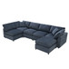 Modern Modular Cloud Sofa Bed, 6 Seat Chenille Sectional Couch Set With Ottoman, Free Combination, Convertible U Shaped Sleeper Sofa For Living Room