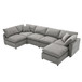 Modern Modular Cloud Sofa Bed, 6 Seat Chenille Sectional Couch Set With Ottoman, Free Combination, Convertible U Shaped Sleeper Sofa For Living Room