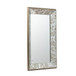 Antique Rectangle Mirror With Floral Accents, Mirrored Display Tray, Hanging Wall Mirror